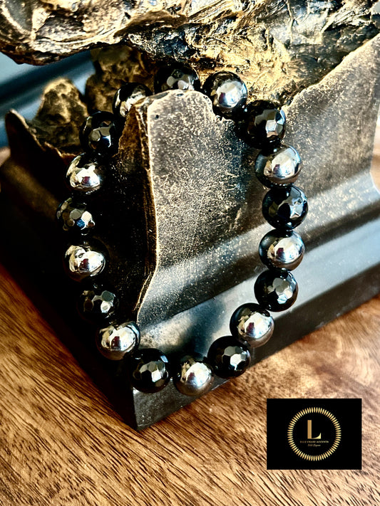 Black Onyx And Hematite 12MM